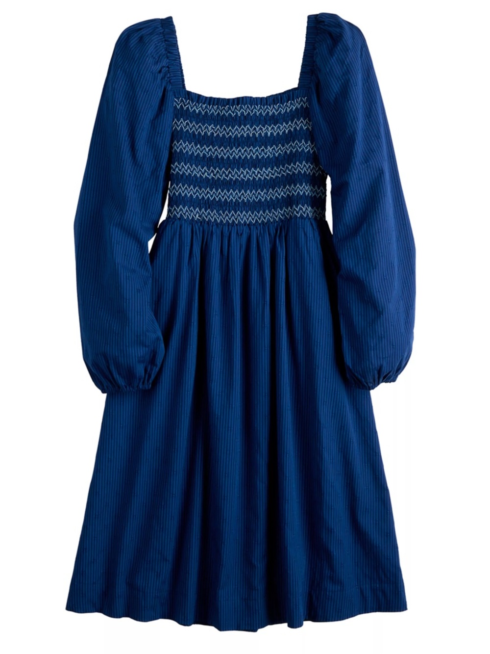 Draper James Women’s Royal Blue Smocked Long-Sleeve Dress